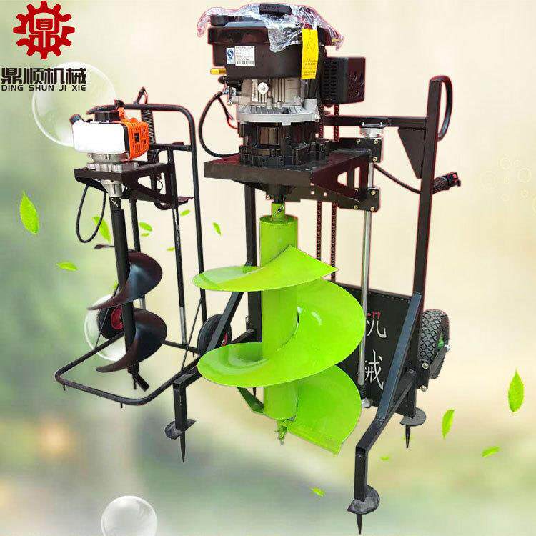 手推式地钻挖树坑机JOV破植打桩钻孔坑机冰打渔打器果园施肥打洞