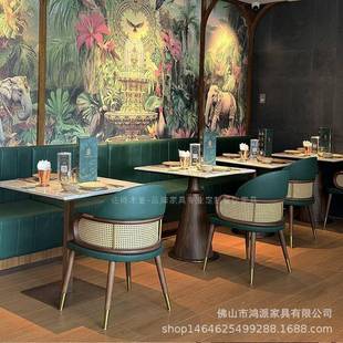 泰式主题餐LU-11222厅桌椅组合商饭用店茶餐厅沙东亚南西餐厅卡座