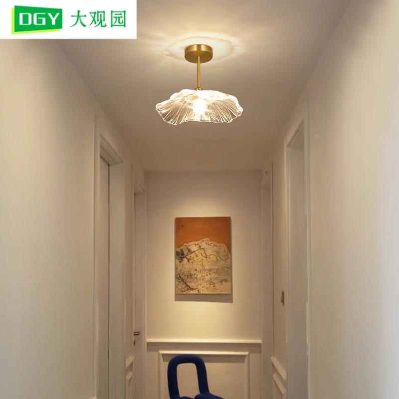 玻璃过道灯阳走廊灯现代衣简约台吊关灯楼梯帽间入户玄吸顶灯L214