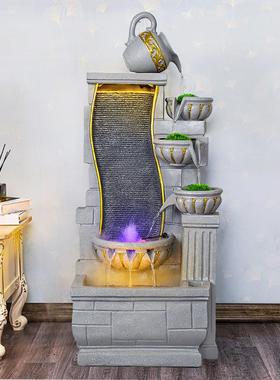 欧式客厅生财流循用水WNB摆件室内家玄关地喷泉环水景观创意养落