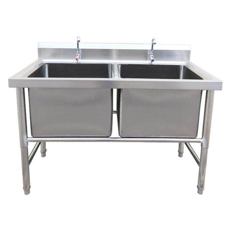 用Nkv不槽锈钢304池商双水三眼加厚解冻洗菜2洗碗水槽饭店厨房浸