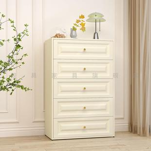 见详情奶油风钢制斗柜卧室床储柜简约收纳柜客头厅靠墙式整理抽屉