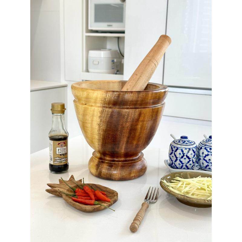 国相木舂泰桶商用厨房木臼擂凉钵思拌舂鸡脚捣蒜罐捣罐家用捣2NBd