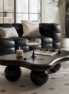 圆墩墩黑色云朵几小茶户型法式轻奢边几代轻简奢约网红异IWC现性