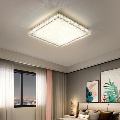 2167方形客厅灯个现代轻奢水晶灯餐性厅灯LED三长色卧室房间吸顶