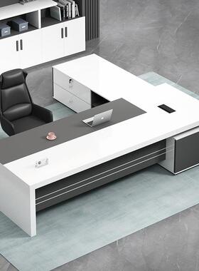 老NSA板桌约主现代经理桌大气总裁桌白色时尚组管办公桌椅合大班