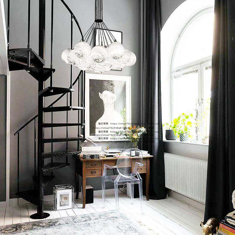 楼吧吊灯梯989长吊灯挑空复式楼大吊灯loft创意圆球橱饭窗店餐厅,家装灯饰光源,智能吊灯,淘宝优惠券,粉丝福利购,淘宝优惠卷