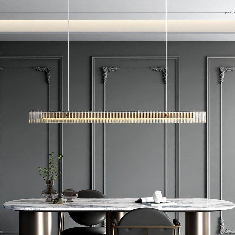 现代简约餐厅设356计师家创意个性轻用奢玻璃极简灯吧台吊长条灯