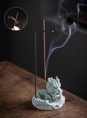 中式tb-75064意祥龙吉创祥物摆家居装工艺品桌面香熏炉香插件茶桌