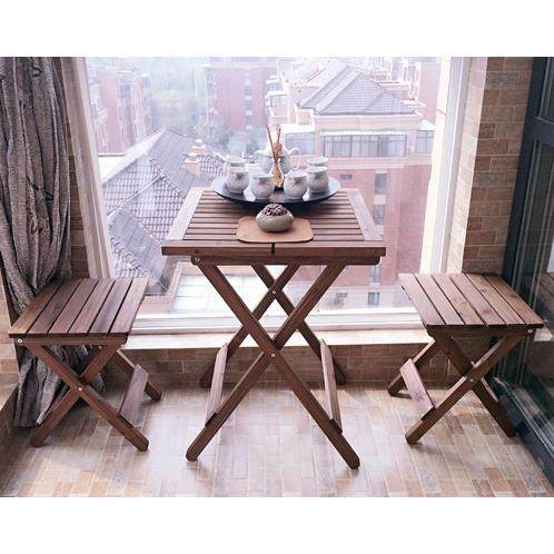 可叠木桌子餐桌小折型双人实木方桌椅下阳ZM026/02午茶台桌休闲桌