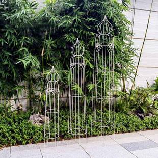 式园艺盆栽花架铁艺支架花盆架欧铁线立莲体爬藤支架立爬式攀PJ20