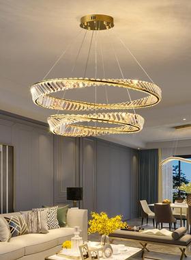 现代轻奢水晶室吊灯设35557厅计师款意式简约大后气卧餐环形客厅