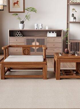 中式实木禅加粗太加打坐椅ECI师椅榆木办公客厅盘腿茶室卧室主厚