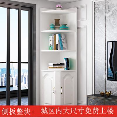 欧物式角柜边客厅三角置物架多ELA功能转角墙角储柜拐角柜角柜置