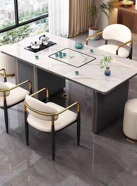 岩板茶桌椅ZUU合现奢代简约办公组室台小户型客厅家用轻茶茶桌小
