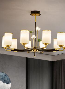 2023年新中式全30261铜典吊灯客厅灯高茶端古大气中国风室书荷花