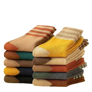 秋冬季 中筒袜男女同款 长袜毛圈袜加绒加厚保暖棉袜 秋冬爆款