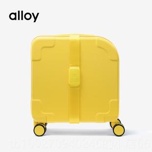 高档alloy阿乙皮黄色行李箱拉杆箱万向轮pc箱休闲运动短乐途登机