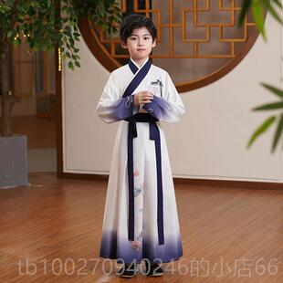 高档儿童古汉服国运学演出服三字装经诗词吟诵朗诵弟子规动会演秋
