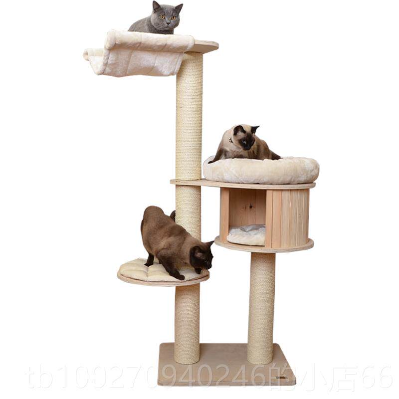 高档凯瑞猫爬架实木太猫空舱猫架猫体一猫树跳台别窝墅大型猫抓板