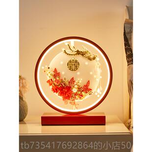 正品人结婚色台灯婚房床头灯新娘陪长嫁灯送新卧室明灯新婚礼物红