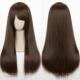 正品 通用s长直发60c白m黑灰黄蓝绿紫棕色日常中长直发粉Co假发48