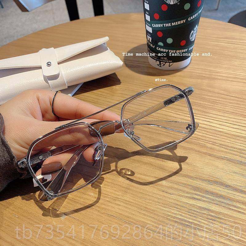 正品防蓝光眼镜女网红素颜同款射复辐古双梁方框平光镜男潮韩版眼