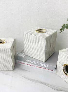 纸巾盒客厅轻奢意摆件HGZ03232商时用简约创奢现代华尚餐巾抽纸盒