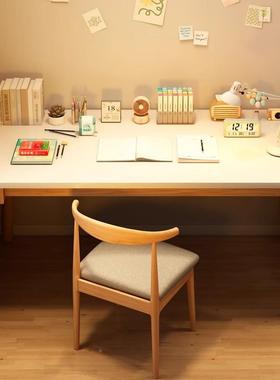 JFV卧台式电脑桌简约台学生书桌办家用成人公桌室女生写字实木腿