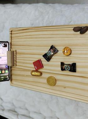 木质便F97M8HSJ携式折移叠桌客厅沙木动发臂夹式储物桌家用质可小