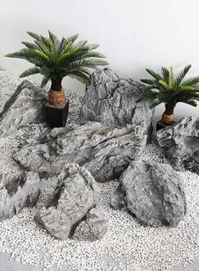 玻璃钢山户外大假石头软造装景室内花园庭型LNL院室外鱼池缸装饰