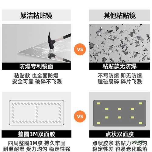 无框穿衣镜门打贴柜壁自挂全身镜落地镜家用免孔挂墙面RQI镜子贴