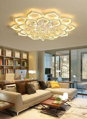客厅灯简约现LED莲花水晶代吸灯顶灯卧室家用20LMD501320新款年具