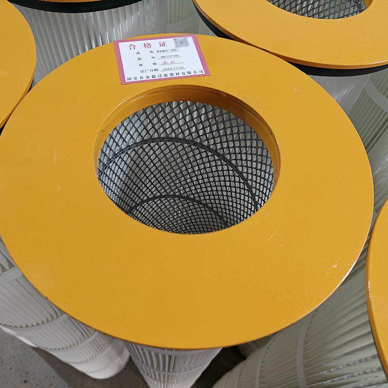 水泥厂除尘滤芯聚水泥厂除酯纤维除尘滤筒反吹风机芯仓顶滤尘气器