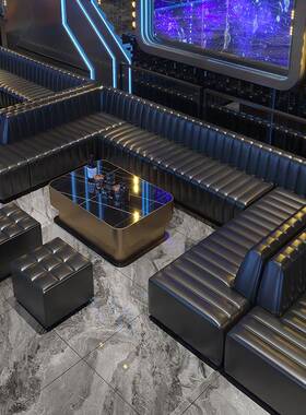 酒吧kvt沙发人影院夜总包厢酒馆清吧会歌舞私厅UL型卡820座茶几实