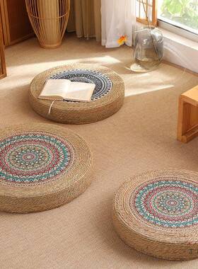 草冥座编蒲团打坐垫草墩修垫拜佛F97TS575禅地垫跪垫家用想坐垫地