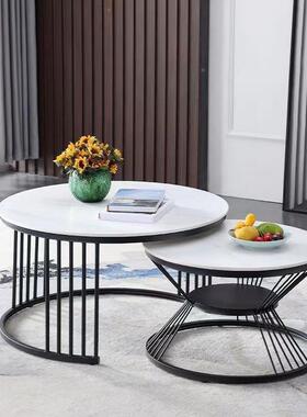 圆形网红茶几奢客厅家用小户型49334大简约现代岩板小组合台小茶