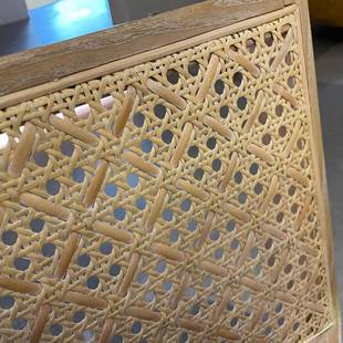新款 632田字格天条眼笪然真藤藤编织材料镂空透气柜门饰面设计师