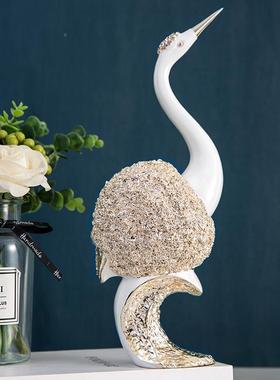 意ST086仙鹤摆件一对现代简约风客厅创视柜摆件架摆设房卧书室电