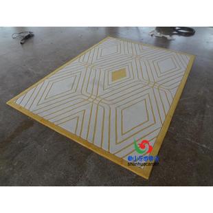 卧新西进口羊毛644色长方兰形格子欧黄式 客厅茶几地毯室客房家用