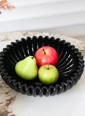 轻锯齿边水果碗摆WPZ抽术象艺贝壳造型收纳水果盘居家装件饰品摆