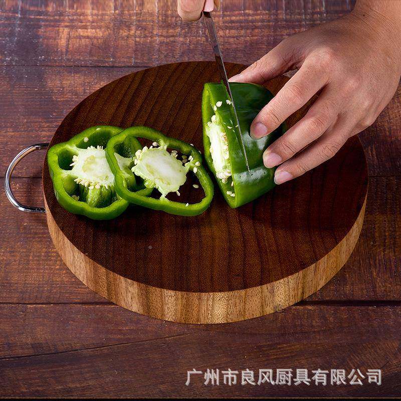 铁木越翅花木圆箍款菜板南广西砧板鸡木圆梨箍款家用5公分厚度