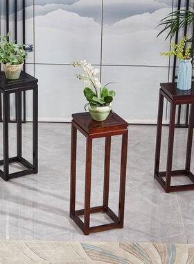 中式仿花架客厅落地盆景架实花几多ICF层阳台实方木四架子绿木古