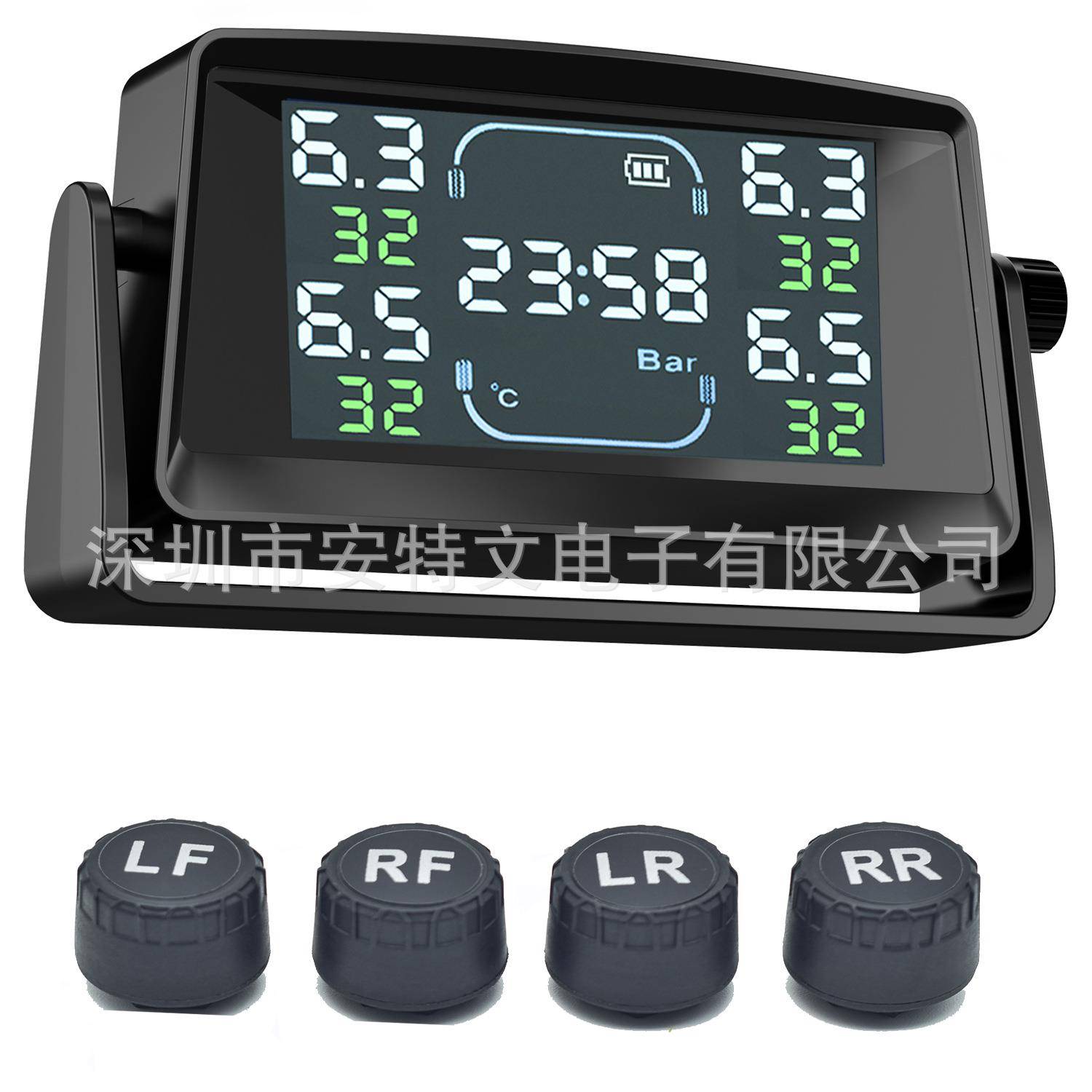 太阳能胎压监测多功能510胎压监测车速油多耗功能压TPM胎S胎器压