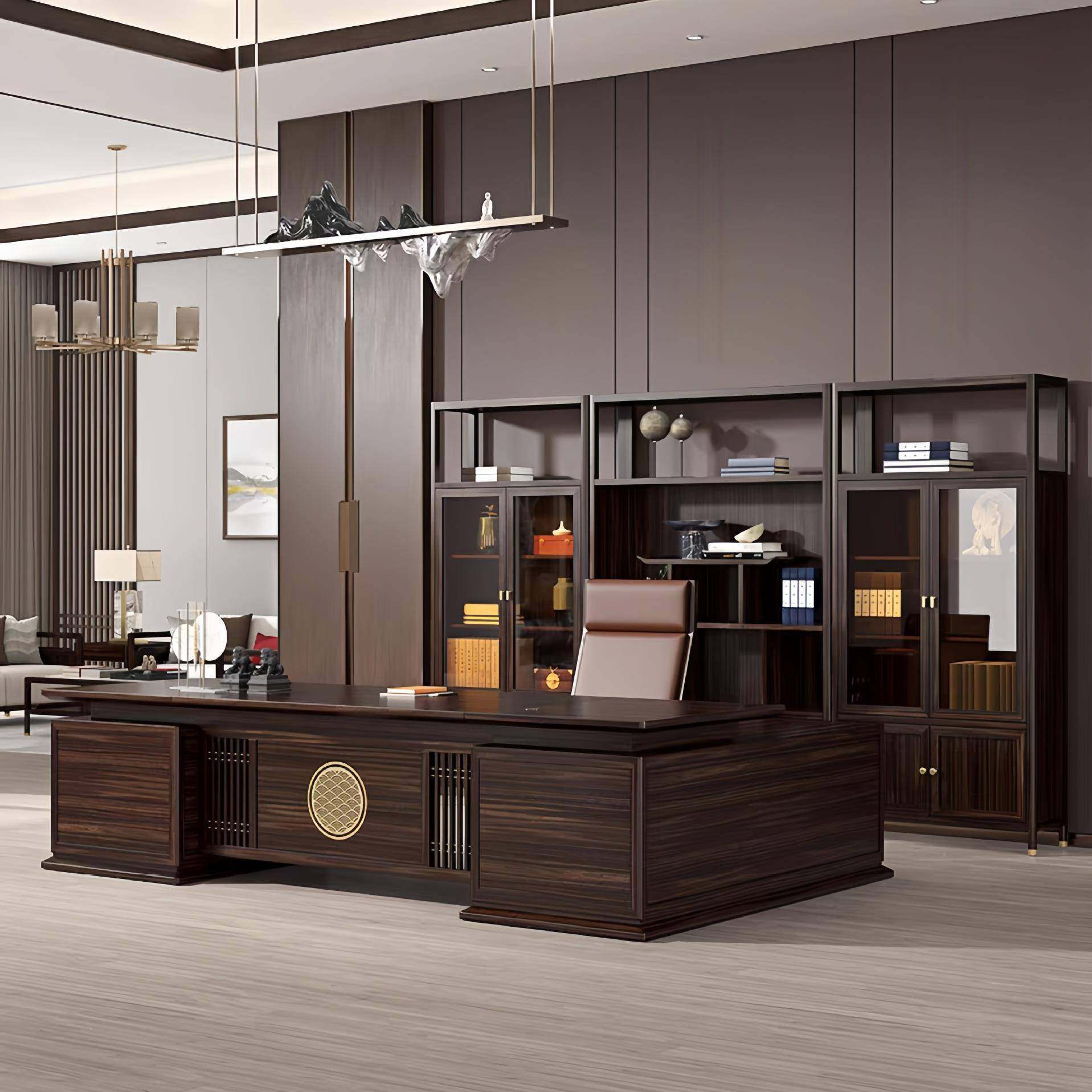 新中式乌金木约办公桌总老板董事裁办602595公室简长现代大气实木,商业/办公家具,大班台/主管桌,淘宝优惠券,粉丝福利购,淘宝优惠卷