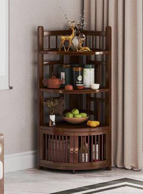 展新架中式转角柜家用客厅置墙角物架实木角落收WIO纳柜多层摆件