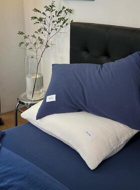 洗全封枕棉水棉轻柔皱皱纱双层纱套48*74信纱布质地枕RLM头皮套纯