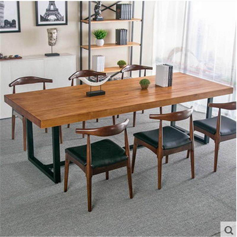 办公室实木职员公桌办简约现代会议桌铁艺条桌椅P-545子餐厅餐长,商业/办公家具,会议桌,淘宝优惠券,粉丝福利购,淘宝优惠卷