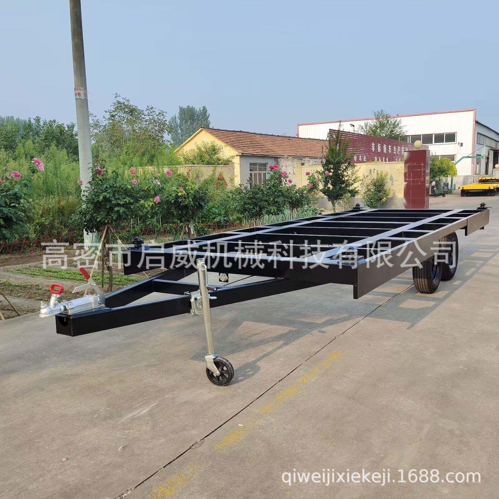 2.吨木屋*底盘平板拖车61202430移动式房车底691盘牵引5框架拖车