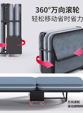 NMW三发折床休公室午折叠床单人木办板海绵床简易床沙床成人午睡